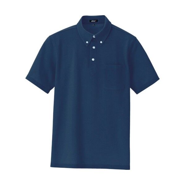 アイトス　ボタンダウン半袖ポロシャツ　ネイビー　Ｓ 7617-008-S 1