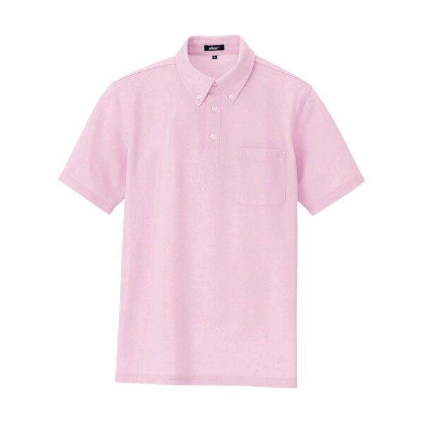 アイトス ボタンダウン半袖ポロシャツ ピンク L 7617-060-L 1