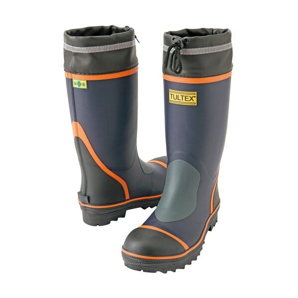 安全ゴム長靴(踏み抜き抵抗板入り) 008ネイビー×オレンジ 26.0 4705 1