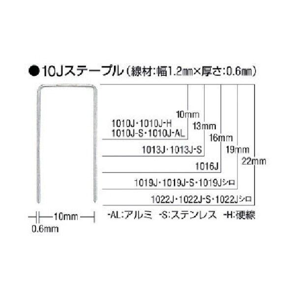 マックス 10Jステープル 10mm 1010J-AL 5000本...