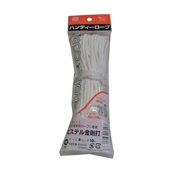 まつうら工業 エステル金剛打ロープ(M)4mmΦ×10m PET-KG-410H 1点