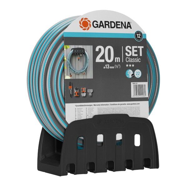 GARDENA(ガルデナ/ガルディナ) 20mホース+ホースブラケットセット ターコイズブルー/グレー 18005-20 1点...