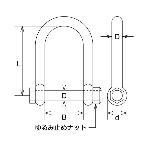 ステンレス SLUシャックル 長さ40mm内幅20mm SLU-5 1点