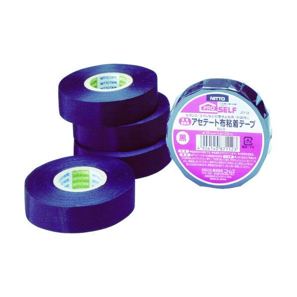 アセテート布粘着テープ 黒 19mm×20m J7112 1巻