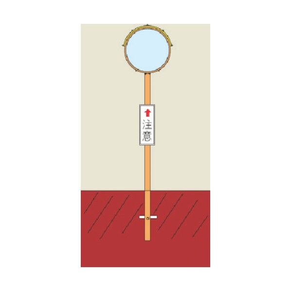 カーブミラー・丸型1面鏡 埋込