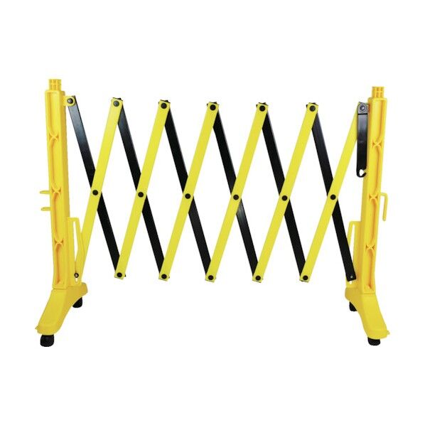 緑十字 伸縮式バリケード 黄/黒 高さ1m×幅0.5~3.5m 連結可能タイプ 8000 g 116131