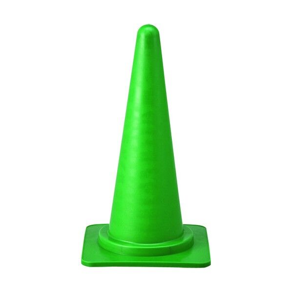 カラーコーン RC‐1G ベース385mm角 緑 700mm 116012 1個