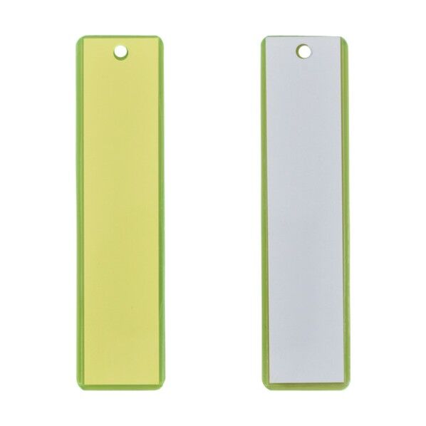 吊り下げ名札(掛名札)掛名札‐120 台紙付 蛍光黄/クリア(白) 120×30mm 298120 1個