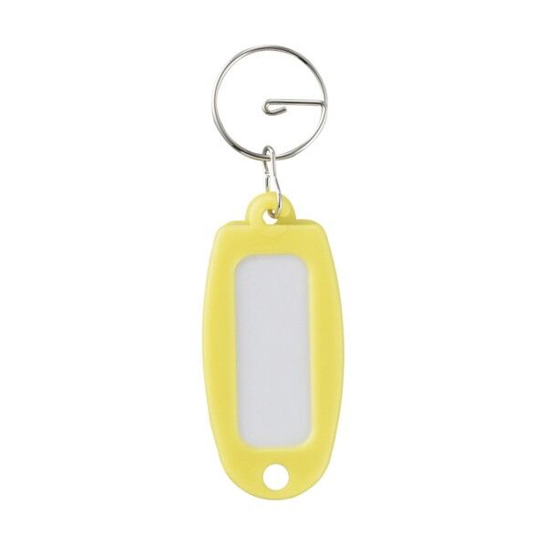 キーホルダー名札(ハードケースタイプ)NF‐Y リング付 イエロー 60×27mm 301003 1個
