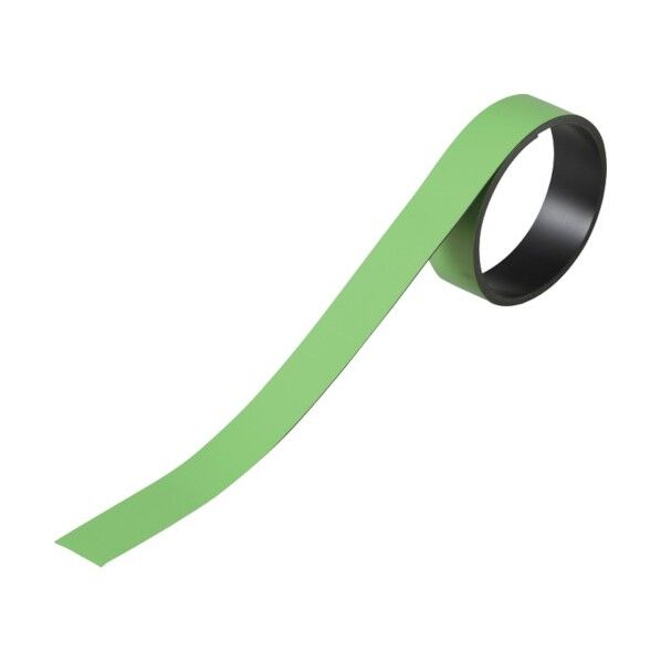 テープ状カラーマグネット マグネ20G 片面磁力 緑 20mm×1m×0.8mm 312032 1個
