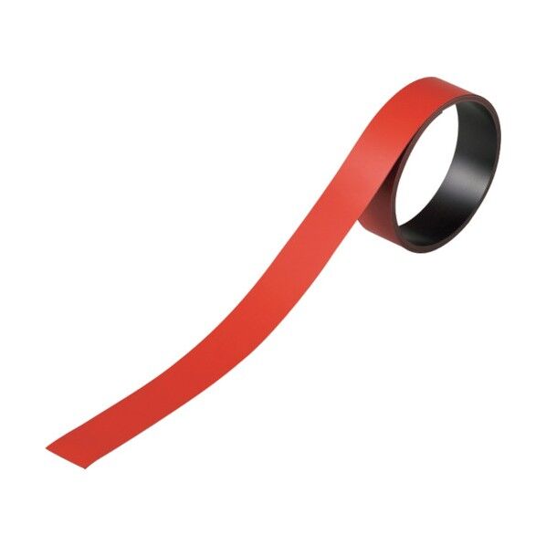 テープ状カラーマグネット マグネ20R 片面磁力 赤 20mm×1m×0.8mm 312034 1個