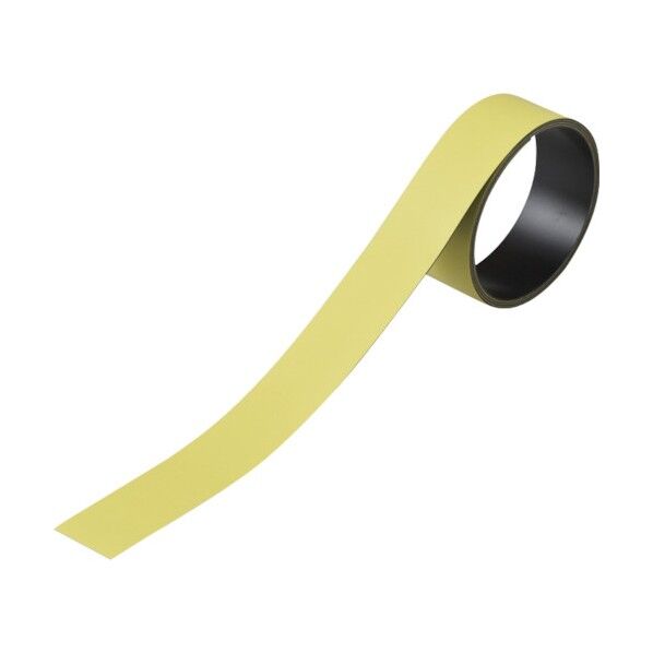 テープ状カラーマグネッと マグネ25Y 片面磁力 黄 25mm×1m×0.8mm 312043 1個