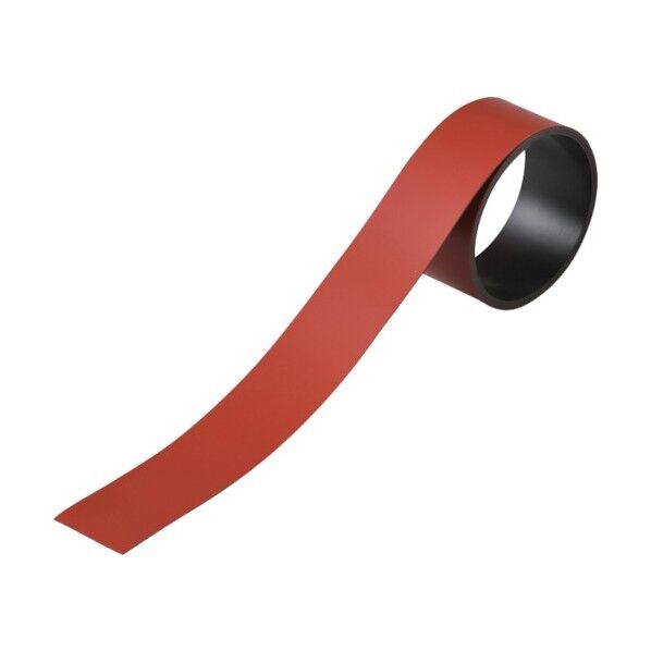 テープ状カラーマグネット マグネ30R 片面磁力 赤 30mm×1m×0.8mm 312054 1個