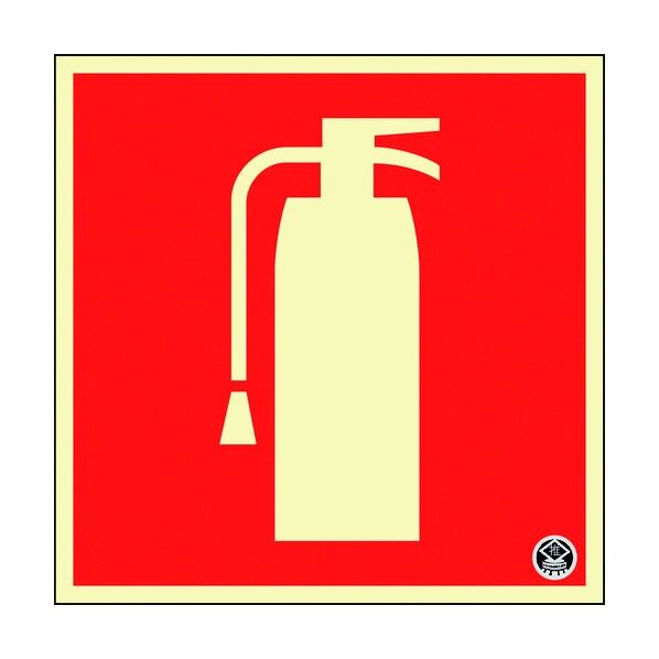 中輝度蓄光標識 消火器マーク FR‐1004 150×150mm 066024 1個