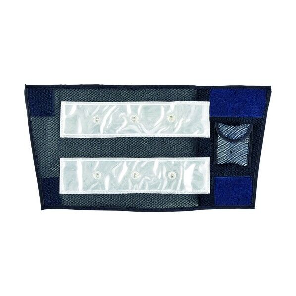 緑十字 LED脚絆 紺メッシュ地/赤LED/白反射 フリーサイズ(面ファスナー付き)