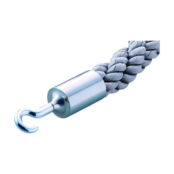 パーテーションスタンド用ロープ 金具:シルバー BA30-GRS 30Φ×1200 グレー 330025 1点