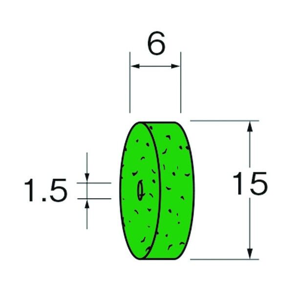 ホイール型フェルトバフホイール型幅 mm 15高さ mm 6 F6615 10枚