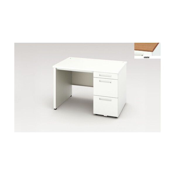 片袖デスク (ロングストローク引出し) (パネル脚タイプ) XEHH117HP-WMW 1点