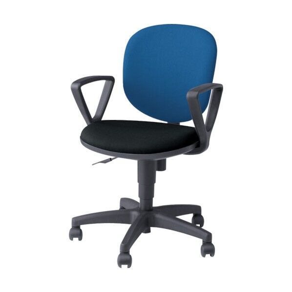 事務用チェア 背:ブルー/座:ブラック 固定肘付 SER511F-BLB 1点