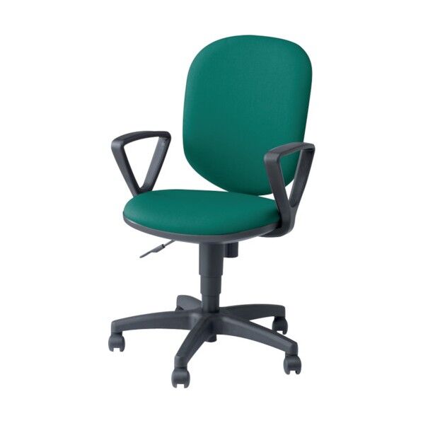 事務用チェア グリーン 固定肘付 ハイバック SER513F-GR 1点