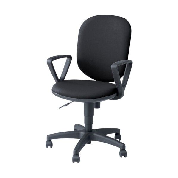 事務用チェア グレー 固定肘付 ハイバック SER513-GL 1点