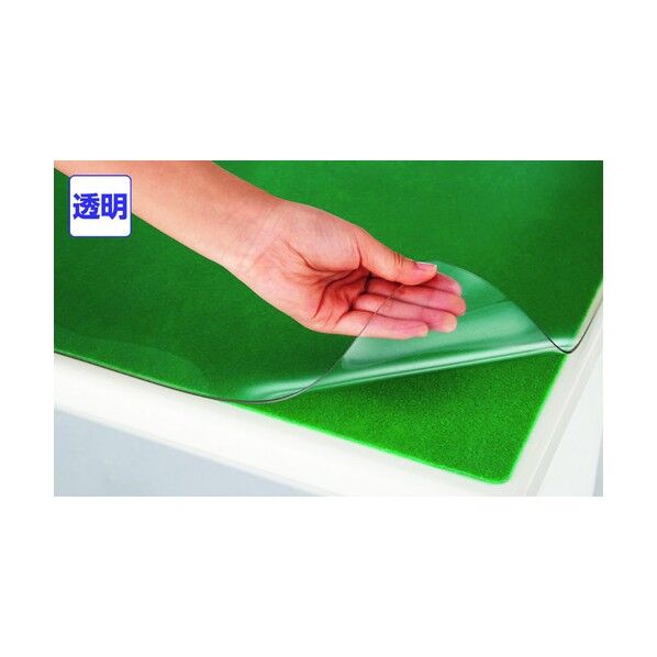 デスクマット ダブルタイプ(下敷グリーン) 透明 1572×574 CR167X-GR 1点
