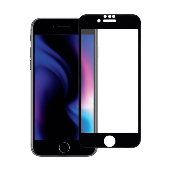 iPhoneSE(第2世代)/8/7/6s対応ガラスフィルム 黒フチ 光沢 OWL-GPIC47F-BCL 1点