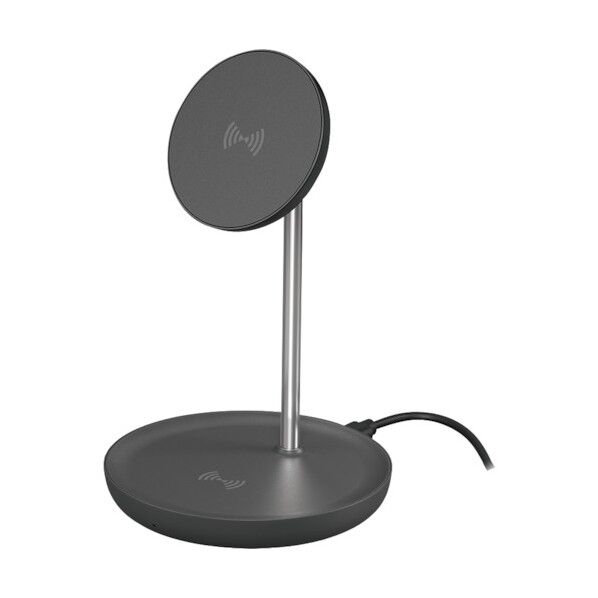 iPhoneもAirPodsも一緒に充電 マグネット式 2in1 スタンド型ワイヤレス充電器 OWL-QI10W06-GM 1点