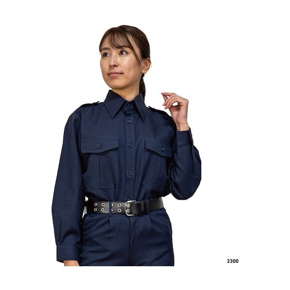 岡潮 警備シャツ2300(秋冬)ユニセックス 3L 3L ダークネイビー 2300-3L 1着