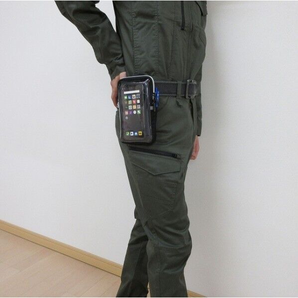 反射ライン付小物ケース ブラック 幅 115× 縦 200× 厚さ 40mm( カラビナを除く) RF-121 1個