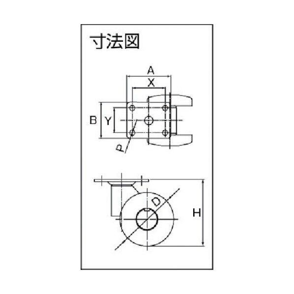 プレート式双輪キャスター キャスパッド (ナイロン車) アジャスターなし