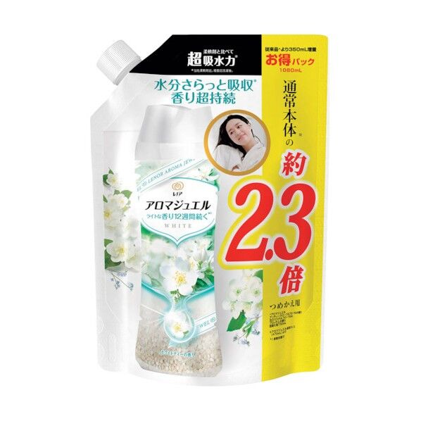 レノア アロマジュエル 香り付け専用ビーズ ホワイトティー 詰め替え 特大 1080mL 098283 1点