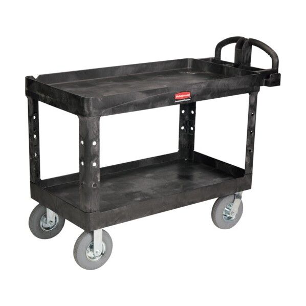 ヘビーデューティーユーティリティカート こぼれ止め付き天板・ゴムキャスター