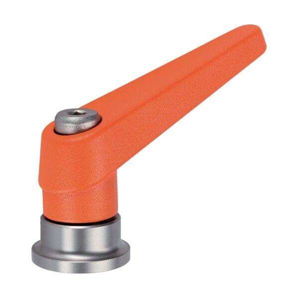 位置調整付クランピングレバー メネジ付、ステンレス鋼製 オレンジ 24420.1010 1点