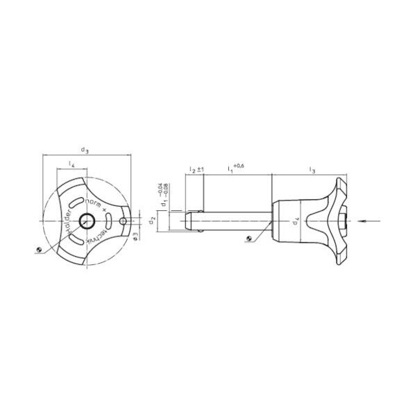 ボールロックピン セルフロッキング オレンジ ピン径5 ワーク最大厚10 22370.0152 1点