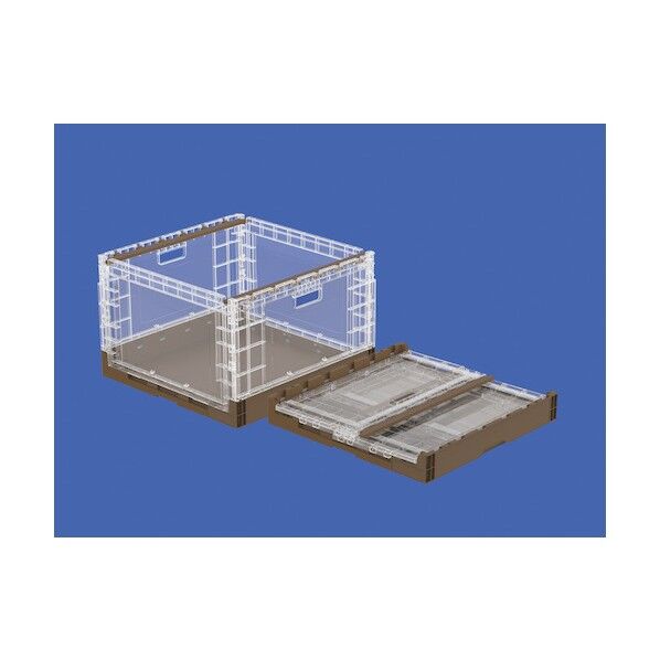 折りたたみコンテナー 561510 オリコンEP89B 透明/ブラウン 56151000TMBR 1点