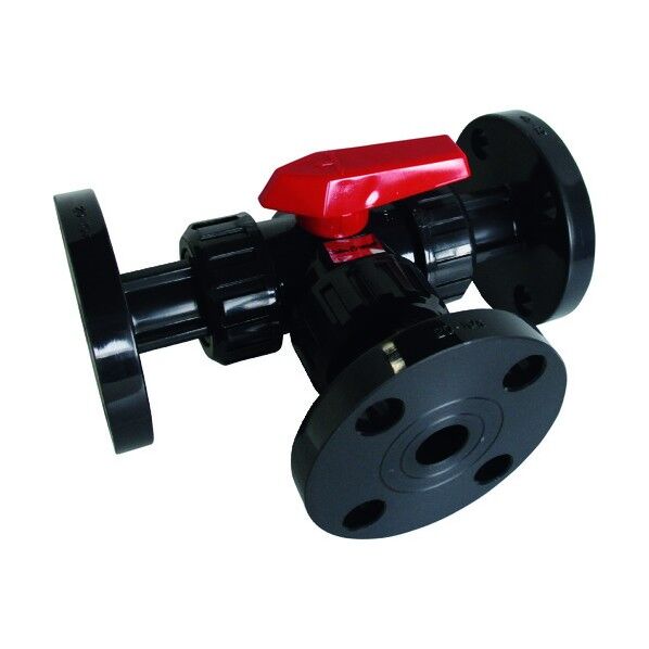 三方ボール洗浄 本体材質PVC シール材質FKM JIS10KF 15A ST1FFE 1点