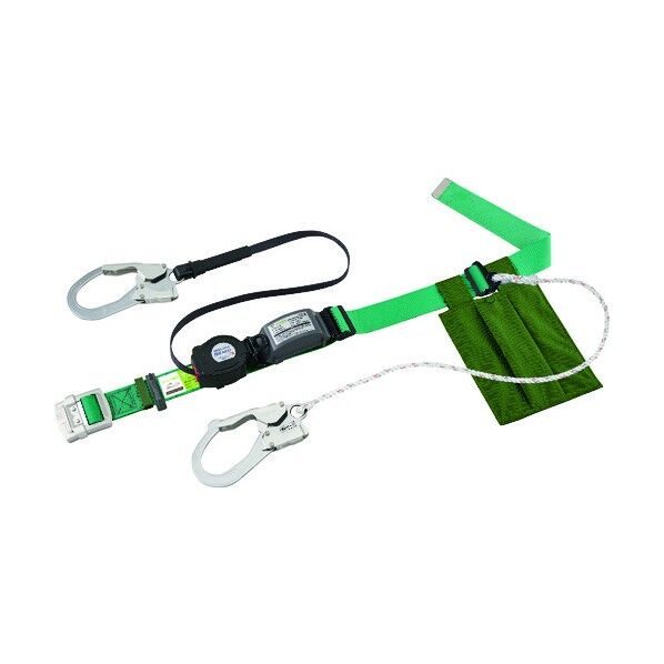 リーロックS2NEOライト ロック装置付巻取器+補助ロープ式胴ベルト (墜落制止用器具) ライトグリーン SLN505-W-LG 1点