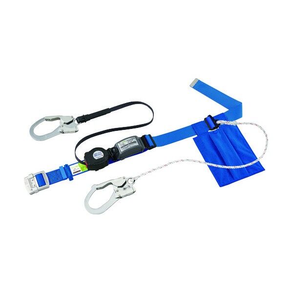 リーロックS2NEOライト ロック装置付巻取器+補助ロープ式胴ベルト (墜落制止用器具) スカイブルー SLN505-W-SB 1点