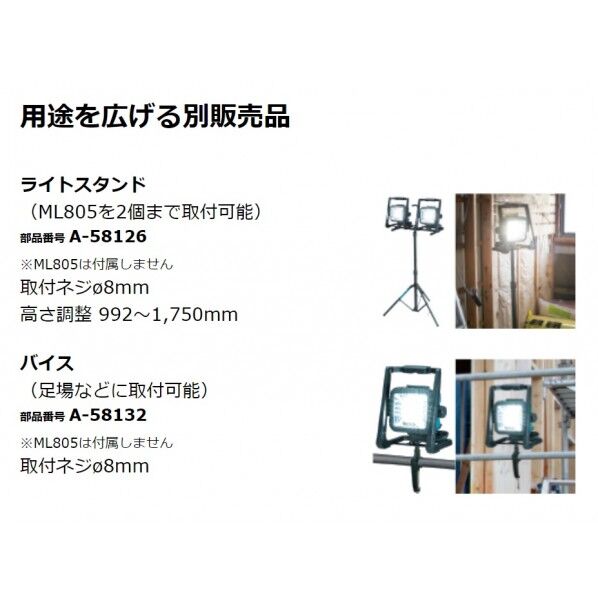 マキタ ML805 充電式 LEDスタンドライト 青 1台