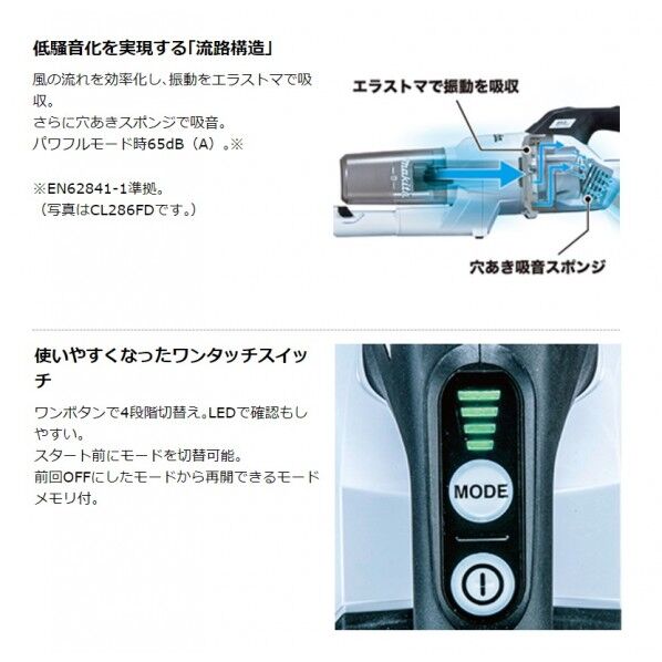 マキタ CL284FDZO 充電式 クリーナ 本体のみ(バッテリ・充電器別売) オリーブ 1点