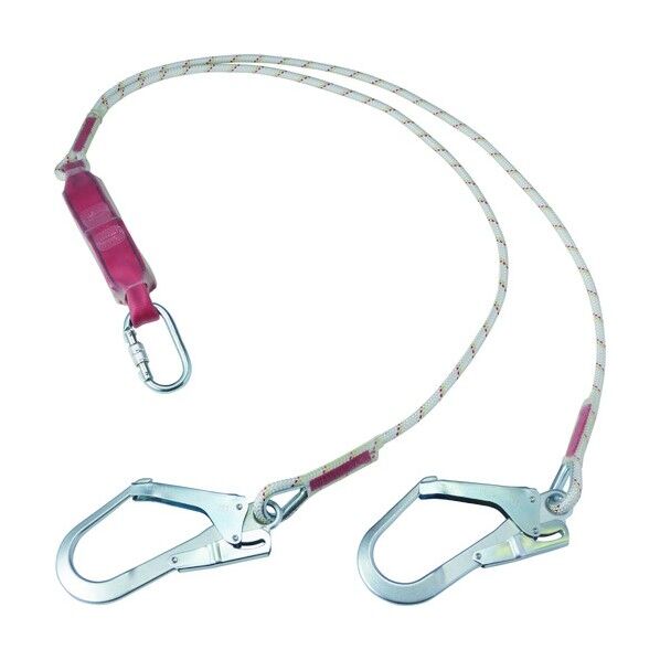 /一本吊り専用ランヤード ツイン 1.8m ショックアブソーバー付1260323 便利グッズ(文具・OA機器) 1260323 1個