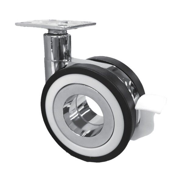 デザイン双輪キャスター「Koo」プレート自在ストッパー付7 KOO-PS-75 1