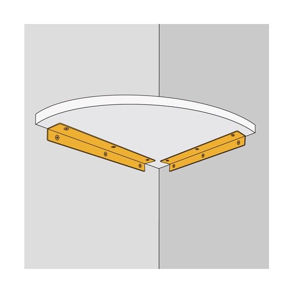 ライン棚受(アルミ製)ホワイト 380mm SH-TL380W 2本