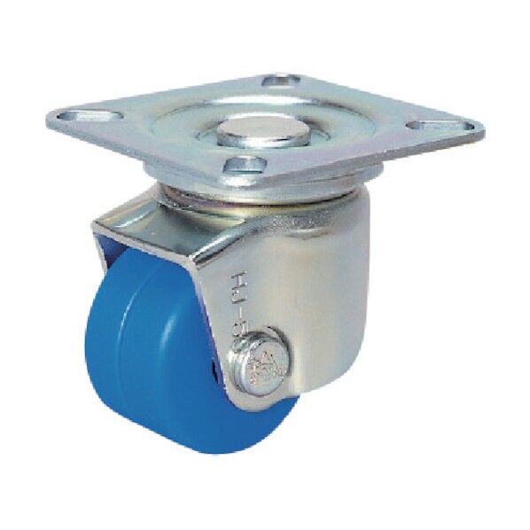 低床重荷重用双輪キャスター(モノマーキャスティングナイロン車輪 三価クロメート) 自在