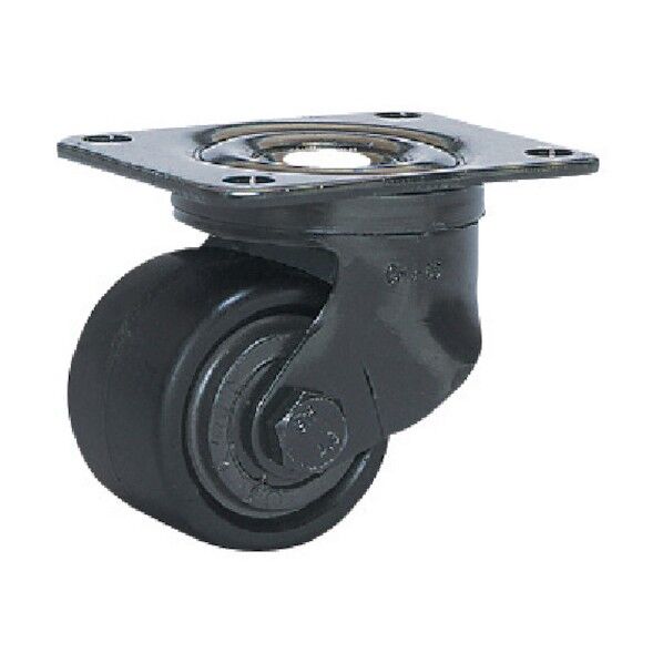 シシク 低床中荷重用自在キャスター 75径 ナイロン車輪 焼付ブラック CHJ-75B-CYN 1台