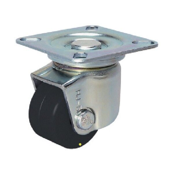 シシク 低床重荷重用双輪キャスター 75径 自在 MCD車輪 三価クロメート