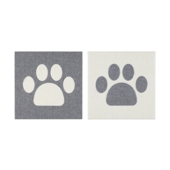 おくだけ吸着おあそびマット肉球 2枚入 ベージュ+ブラウン KQ-96 1袋