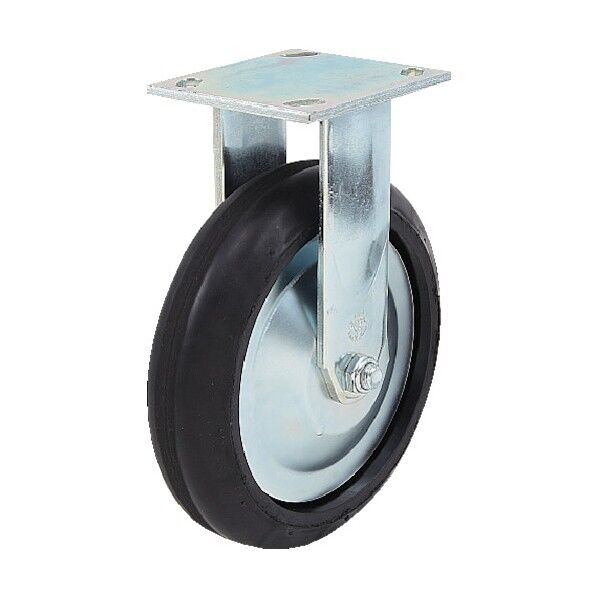 プレート式重荷重用キャスター(特殊クロロプレンゴム車) 固定