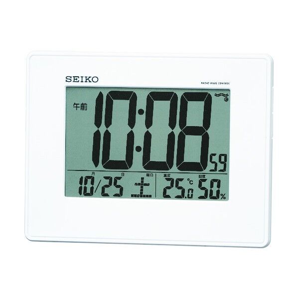 温湿度計付き掛置兼用電波時計 184x151x47mm SQ770W 1